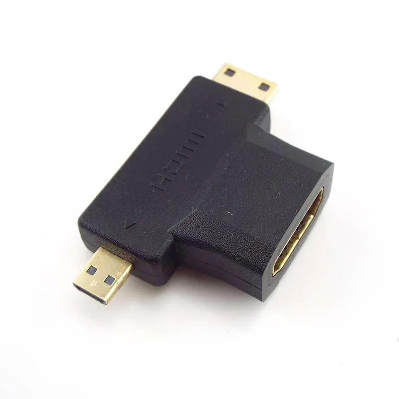 1/2/5 Uds 2 en 1 conector Micro HDMI compatible Mini macho a 1,4 estándar hembra Cable extensor adaptador convertidor HDTV 1080P B6 - imagen 5