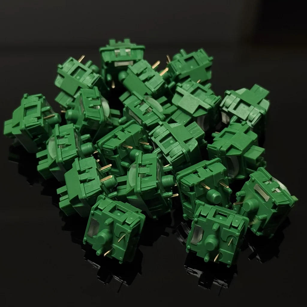 OUTEMU-interruptor silencioso verde plátano, 5 pines, 40g, interruptores de teclado táctiles, Teclado mecánico personalizado para juegos, interruptor MX lubricado - imagen 3