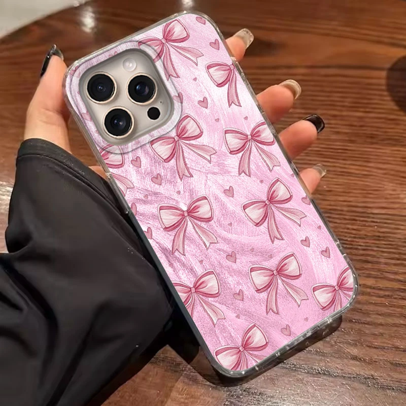 Para iPhone 16 15 13 12 11 Plus Pro Max 14 Pro 7 8 Plus SE XS XR funda de teléfono mariposa arco estampado láser para iPhone 16e cubierta de lujo - imagen 3