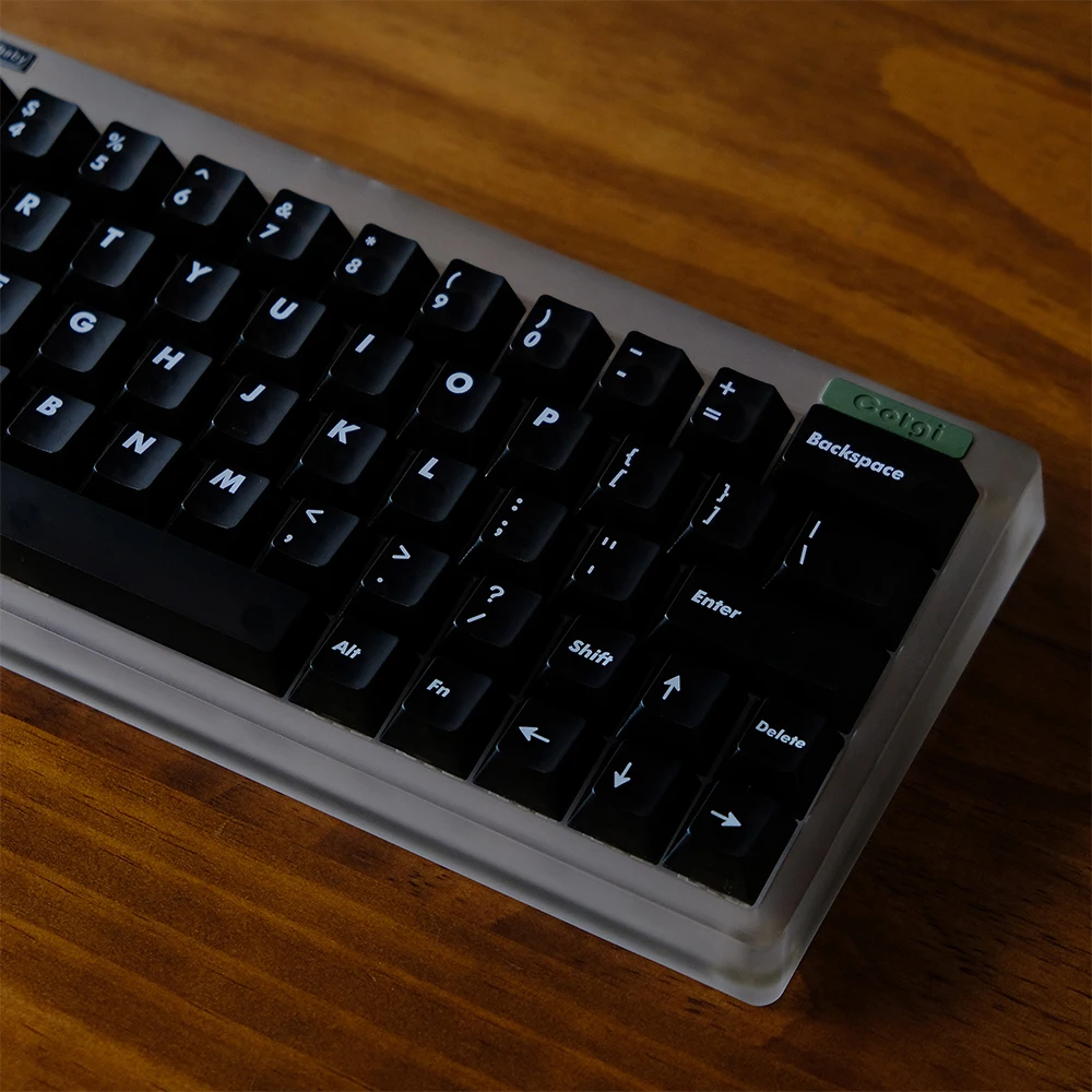 Teclas transparentes negras, 122 teclas, teclas transparentes con perfil de cereza, teclas de PC para teclado mecánico 61 64 68 87 96 104 - imagen 4