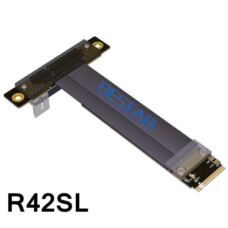 M.2 NGFF NVMe KeyM 2280 a PCI-E 4x Cable de tarjeta elevadora PCI-Express X4 extensor 10cm 20cm 30cm 1ft 2ft PCIe 4 Gen 3,0 32G/bps - imagen 2