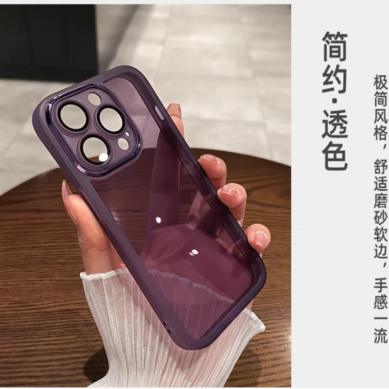 Funda de teléfono con película de lente transparente para Iphone 16E 16 E, protección de cámara de silicona TPU transparente, cubierta mate para Iphone SE 4 5G SE4 - imagen 4