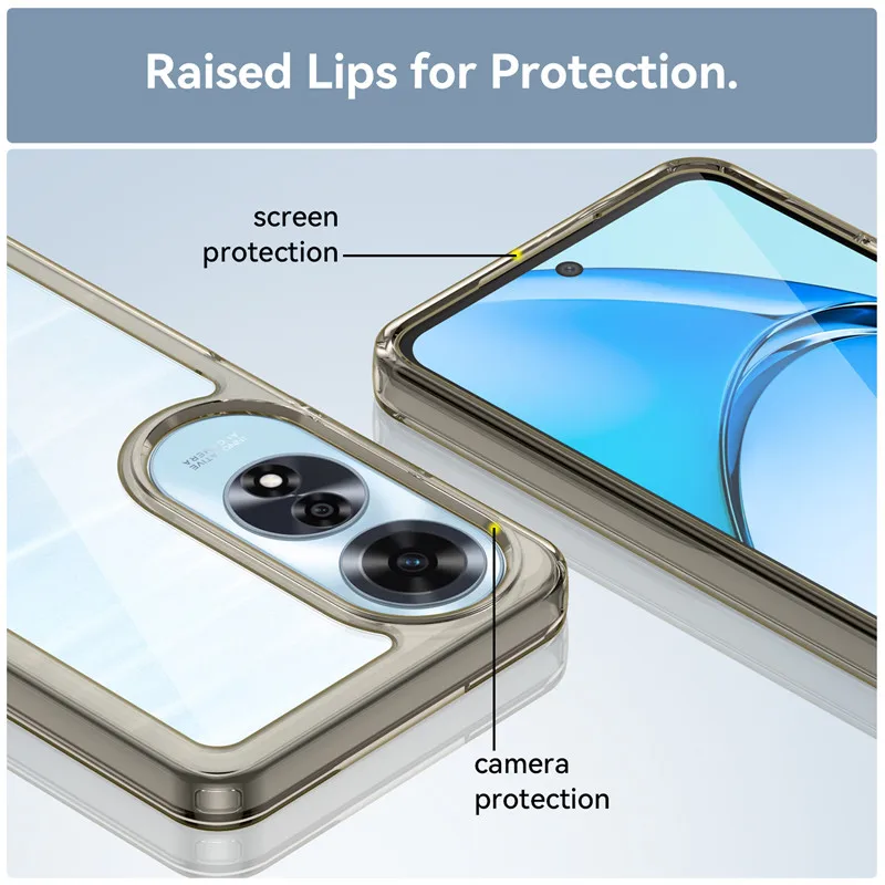 Funda para OPPO A60 4G, carcasa de TPU, borde acrílico, protector de parachoques, protector trasero, Funda de teléfono para OPPO A60 - imagen 5