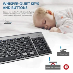 Teclado Bluetooth de tres canales de modo Dual en inglés hebreo, teclado inalámbrico delgado y silencioso para PC, portátil, Windows, IOS, Mac y Android