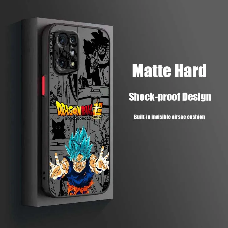 D-Dragon Ball Saiyan Anime Art para OPPO A96 A78 A74 A72 A58 A53 Reno 10 8 7 6 Lite 5G funda de teléfono translúcida esmerilada - imagen 3