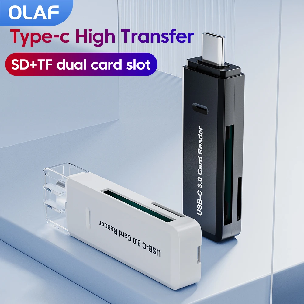 Olaf 2 en 1 Mini lector de tarjetas tipo C a SD + lector de tarjetas TF lector de tarjetas de memoria SD de alta transferencia para PC portátil accesorios adaptador SD