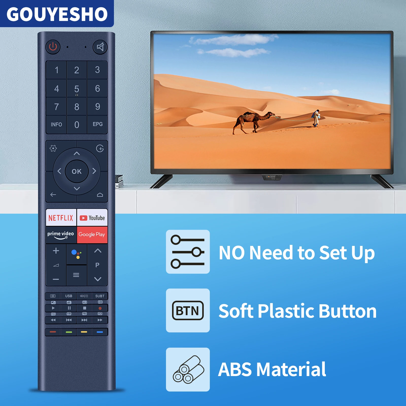 Nuevo Control remoto por voz para ruba ERGO 55GUS8500 L43M8T Changhong CHIQ U43G7H L32G7H TV - imagen 3