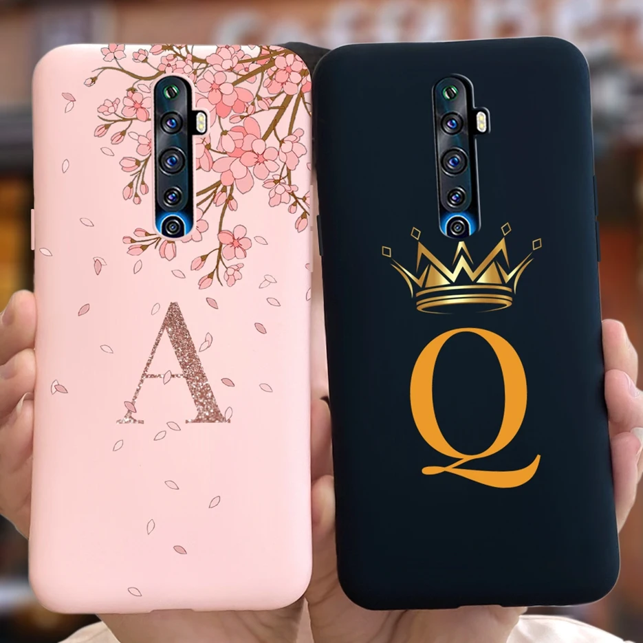 Funda de silicona suave para Oppo Reno 2F, carcasa trasera con 26 letras, parachoques