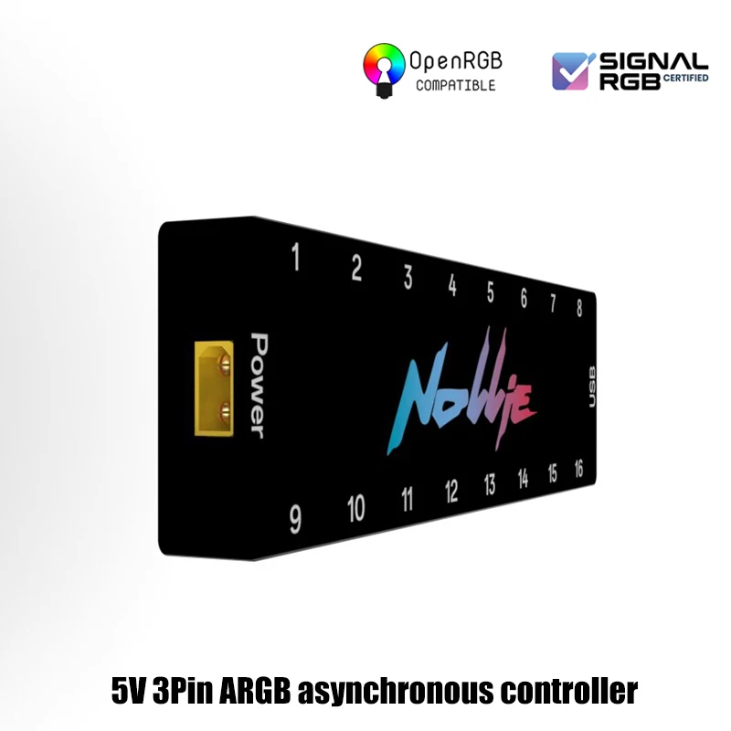 Controlador asíncrono Nollie RGB HUB 8/16 vías direccionable ARGB divisor compatible con Software de gestión de señal RGB/OpenRGB - imagen 5