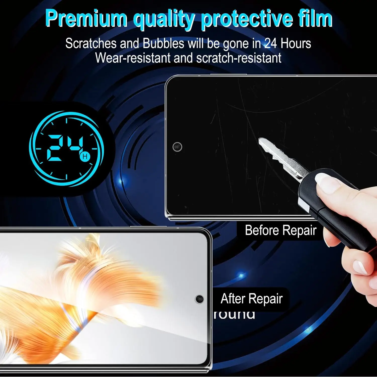 6 en 1 para Huawei Mate X6 X5 X3 2 uds película de hidrogel para pantalla interna 2 uds película suave en pantalla externa 2 uds Protector de cámara - imagen 2
