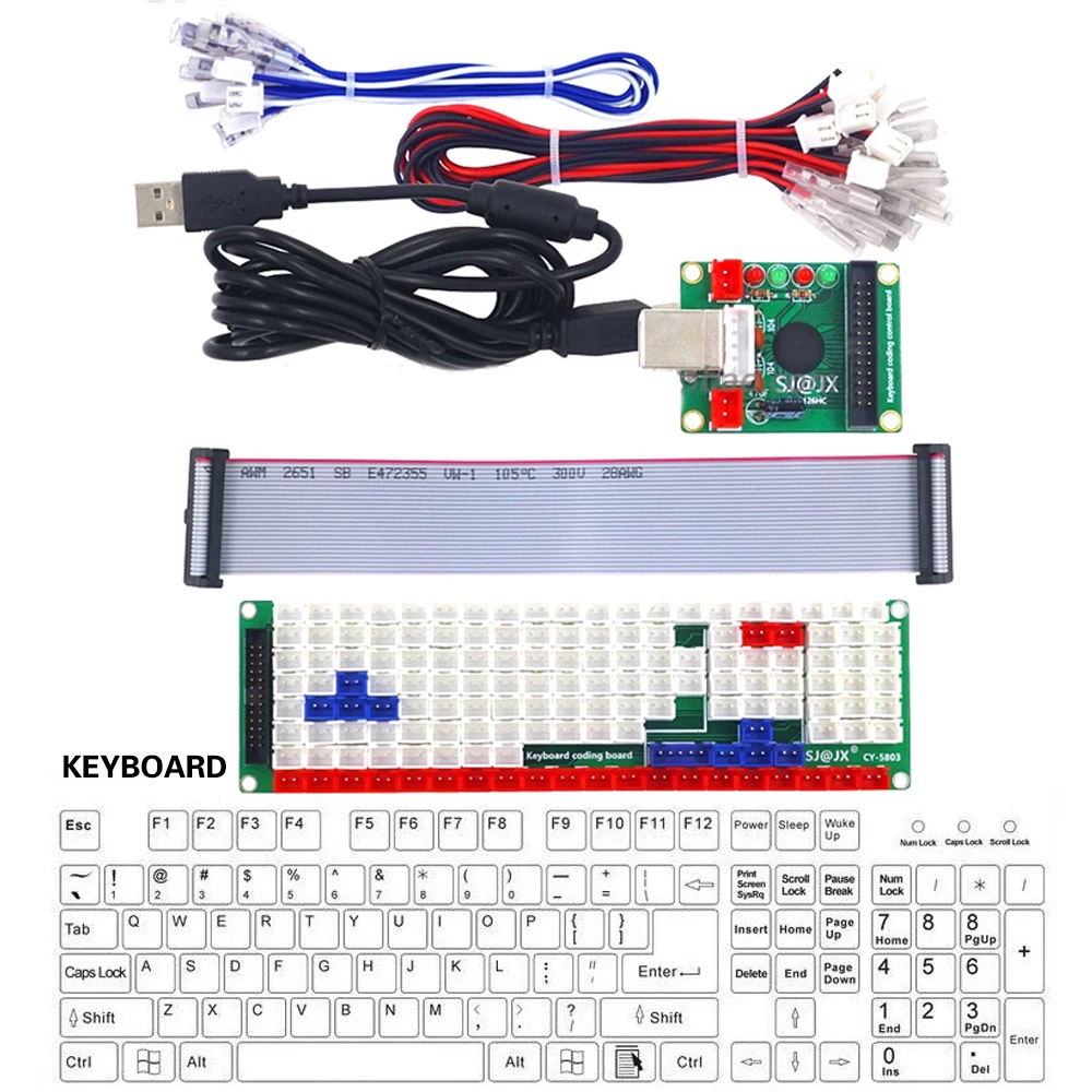 Placa de teclado de Cy-1124, controlador USB de juego Arcade con retardo cero para PC, Android, Tv en 1, codificador USB, Joystick, pulsador Sanwa - imagen 2