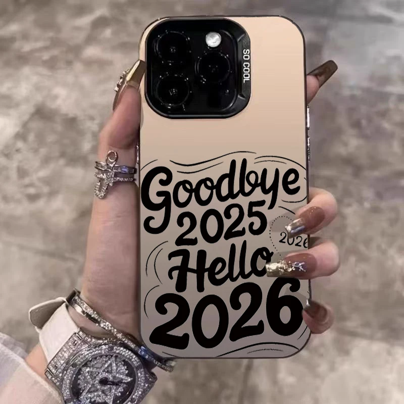 Feliz Año Nuevo 2026 calendario caja de teléfono láser para Xiaomi Poco X7 X6 X5 M6 F6 F7 Pro F5 Mi 11 Lite 15T 14T 13T 12T 14 13 12 cubierta