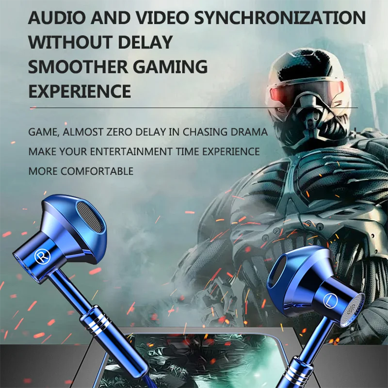 VAORLO Original 9D Metal música auricular envolvente HiFi bajo estéreo deportes Gaming auriculares con micrófono 3,5 MM AUX auriculares internos con cable - imagen 4