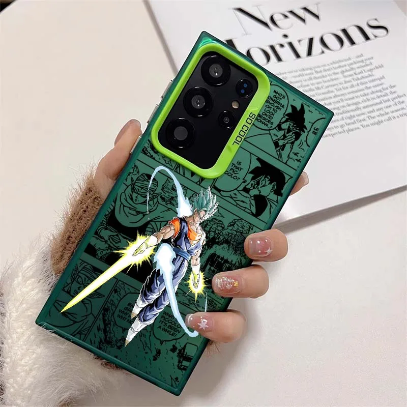D-Dragon Ball Anime Saiyan para Samsung Galaxy S25 S24 S23 S22 S21 Ultra Plus funda plateada colorida para teléfono - imagen 4