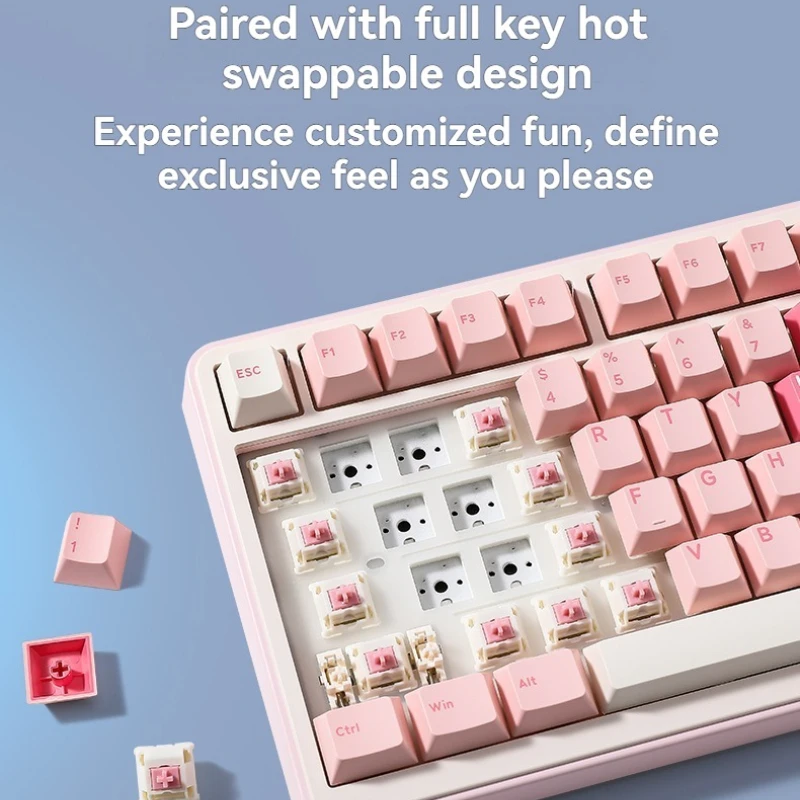 Teclado mecánico trimododo YUNZII B75Promax, estructura de junta RGB de intercambio en caliente personalizada a través de teclado mecánico ergonómico para juegos y oficina - imagen 3