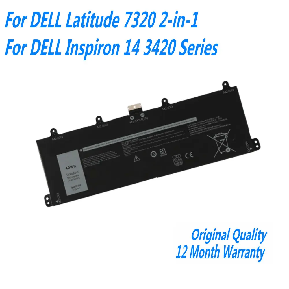 7,6 V 40WH 9F4FN 2VKW9 2ICP4/79/112 batería del ordenador portátil para DELL Latitude 7320 2 en 1 para DELL Inspiron 14 3420 Series