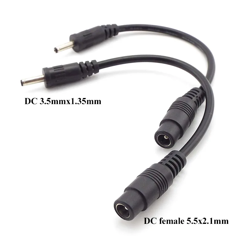 DC 3,5mm x 1,35mm macho a DC 5,5mm x 2,1mm convertidor de enchufe hembra conector de alimentación cable adaptador portátil 3,5*1,35 a 5,5*2,1 A7