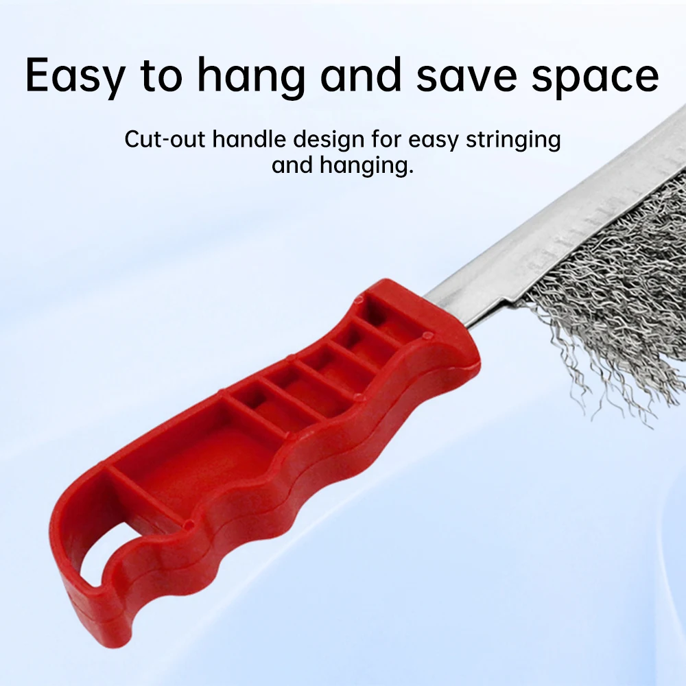 Cepillo de Metal para óxido, herramientas de limpieza de alambre chapado en cobre de acero inoxidable, descontaminación, molienda, desbarbado, cepillo multifuncional - imagen 4