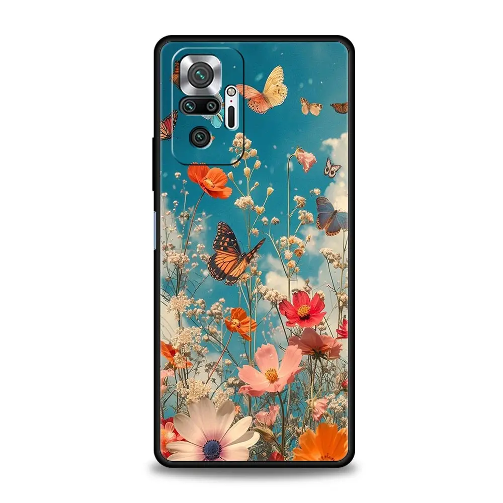 Funda de teléfono con patrones florales y de mariposas para Xiaomi Redmi Note 14 13 12 5G 11 10 Pro Plus 4G 9S 9 14C 13C 12C 10C 9C 9A - imagen 5