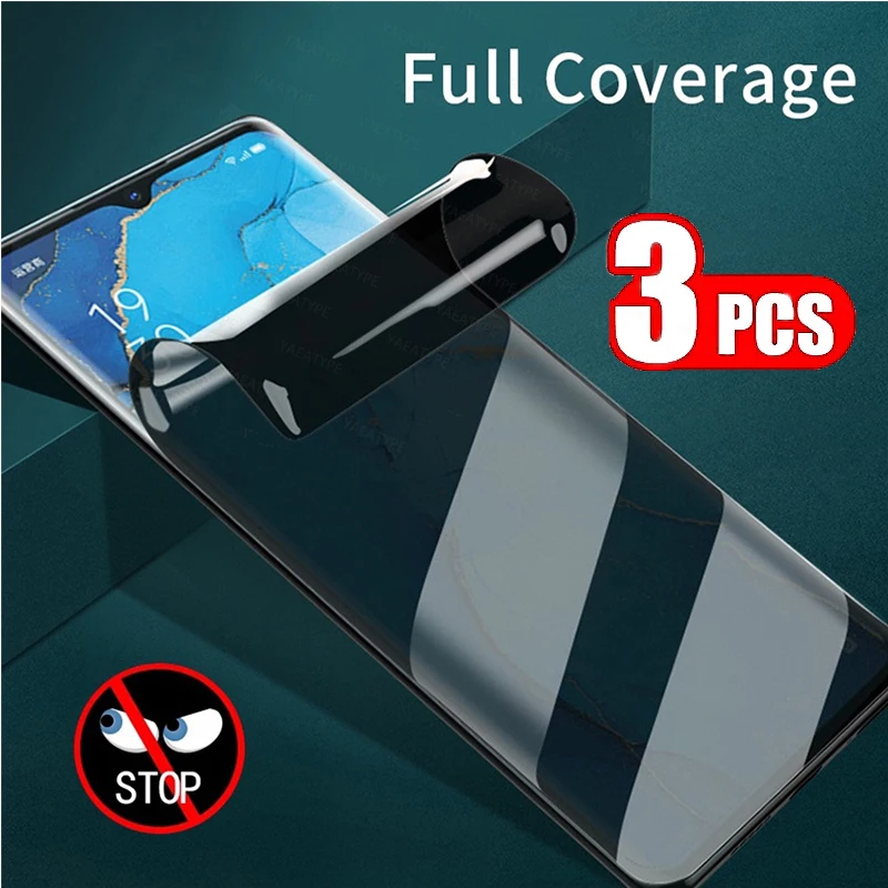 3 uds hidrogel de privacidad para Realme 7 8 Pro 7i Helio SD662 8i 8s 9 9i 5G EU 9 5G Speed Edition 9 Pro + Protector de pantalla antiespía