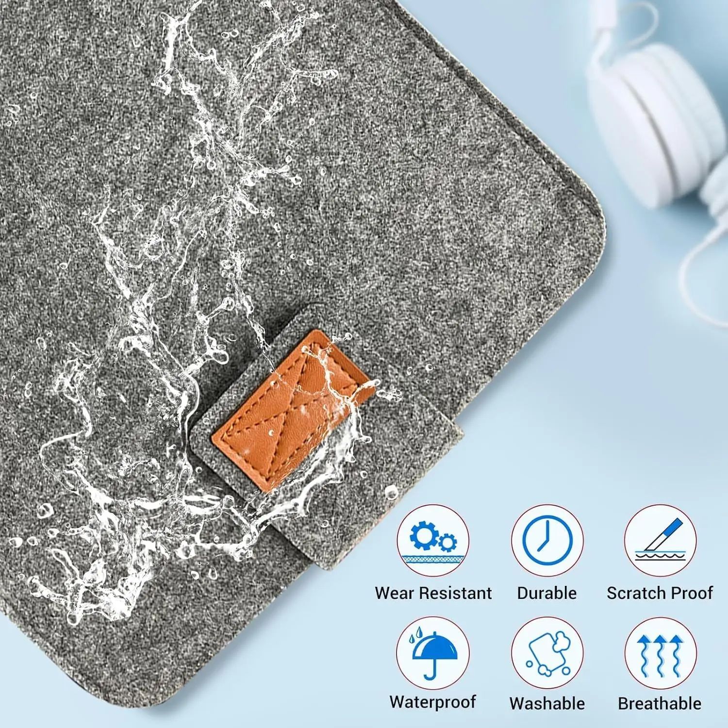 Bolsa de almacenamiento con funda de fieltro, funda para portátil, bolsas de almacenamiento, funda protectora para PC portátil, fundas para monitores portátiles. - imagen 2