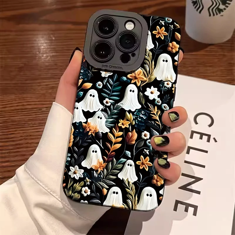 Funda para Xiaomi 14T 13T Pro Mi 14 13 12 11 Lite 5G NE 12T Poco F6 X5 X3 F5 X6 M6 Pro 4G Halloween Premium cubierta con patrón de calabaza
