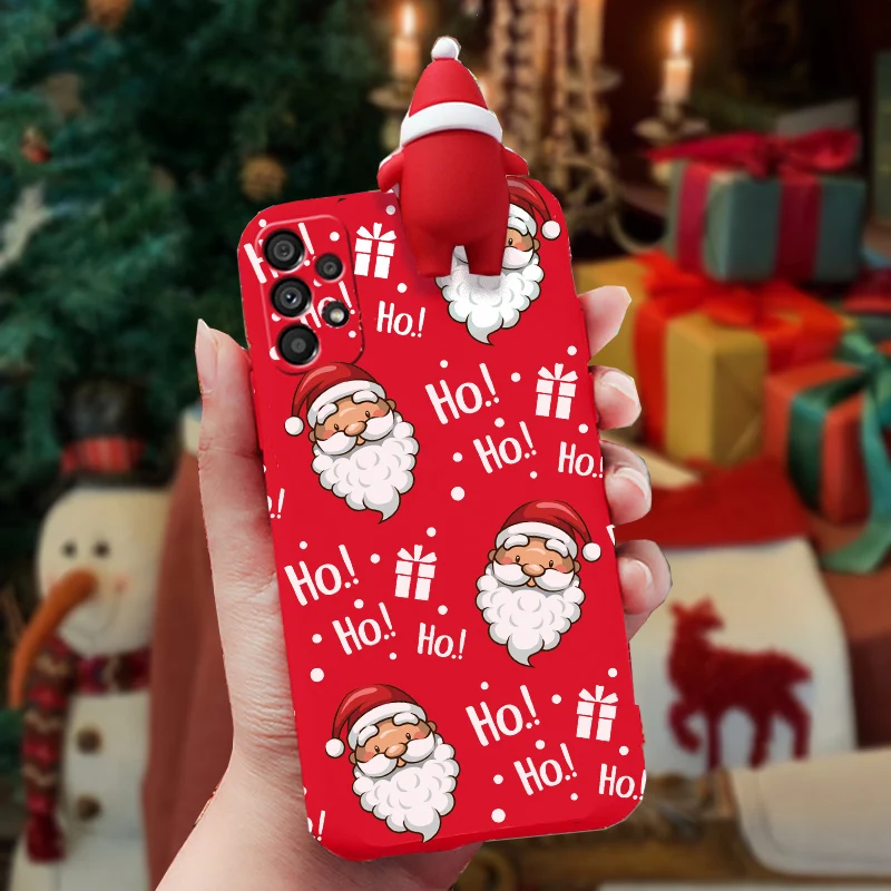 Funda navideña de muñecos de Papá Noel para Realme 12X 12 Pro C73 C75 C71 C63 C65 C61 Note 60 60X 50 C75X C65S C67 C55 C53 C51 C35 C21 - imagen 3