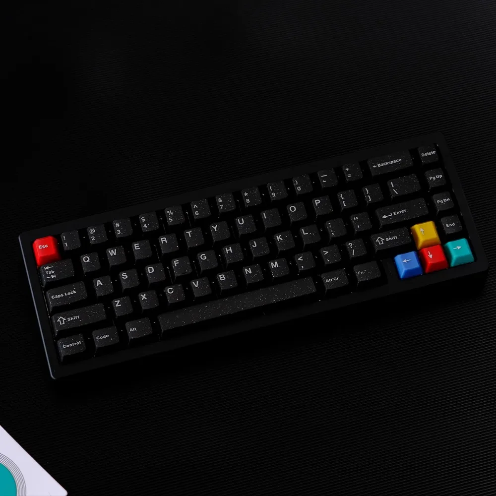 Juego de teclas con purpurina de neón, 114 teclas ABS, tapa de teclado translúcida negra personalizada, perfil de cereza, teclas para teclado mecánico - imagen 2