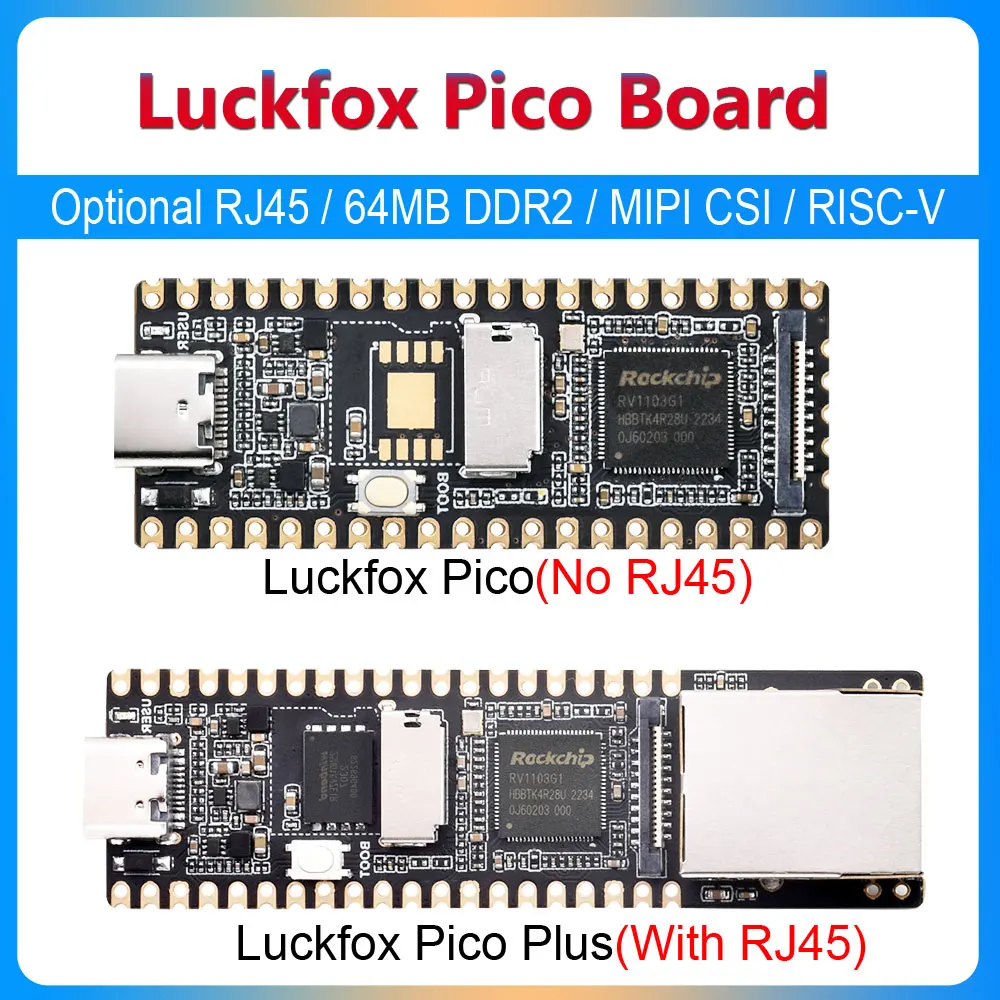 LuckFox Pico Linux RISC-V RV1103 Rockchip Placa de desarrollo AI 64MB DDR2 MIPI CSI/GPIO/UART ARM mejor que Raspberry Pi Pico