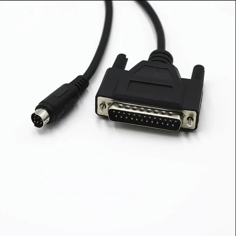 Haitech-pantalla táctil PWS con cable de comunicación Mitsubishi FX PLC MD8, Puerto redondo de 8 pines a DB9-pin, cable de datos de 25 pines - imagen 2