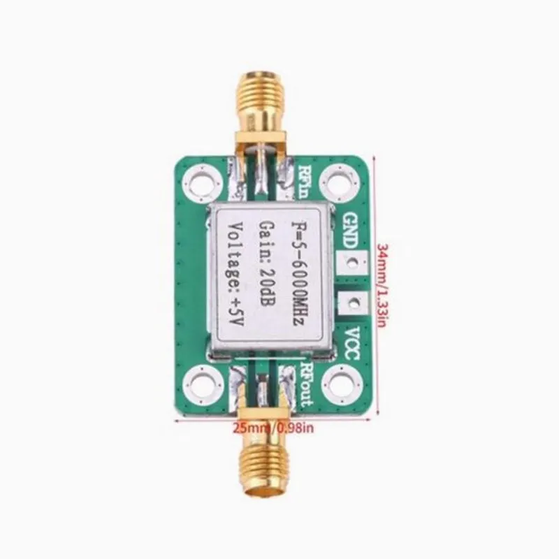 1 Uds 5-6000MHz amplificador de potencia 5-6000MHz ganancia 20dB banda ancha RF VHF UHF módulo amplificador de potencia amplificador de potencia de banda ancha