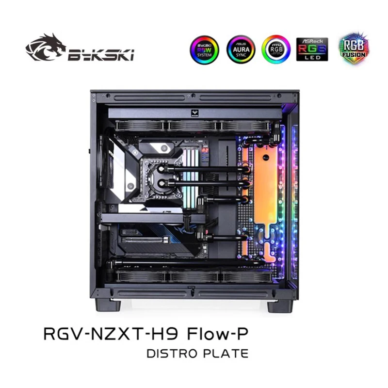 Bykski-placa acrílica astro/placa enfriadora, solución para NZXT H9 FIow / Kit para CPU y bloque GPU/en su lugar depósito - imagen 2