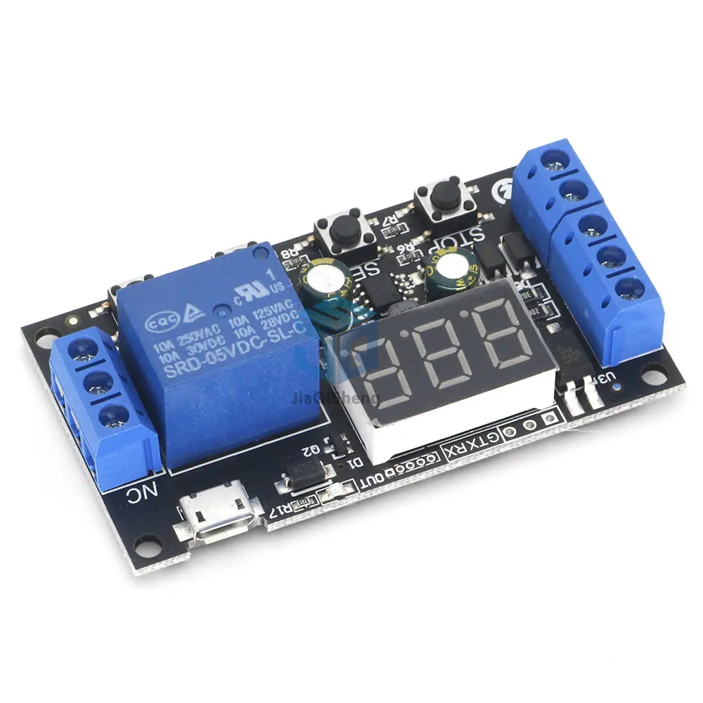 Módulo de interruptor de 1 canal DC 5 -30V, temporizador de encendido/apagado, temporizador de ciclo, con pantalla LED Digital, Micro USB 0,1 s -999min, ZK-TD2 - imagen 4