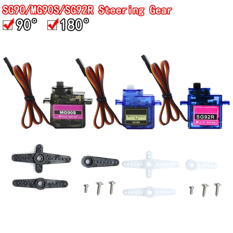 Electrónica Inteligente Rc Mini Micro Classic Servo Tester SG90 MG90S SG92R engranaje de plástico para Arduino modelo helicóptero barco DIY