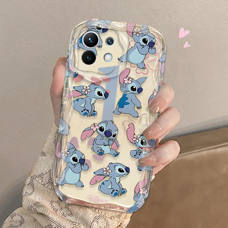 Funda transparente Disney Stitch Angel para Xiaomi 13T 12T 14 13 12 11 Lite 5G NE 10T POCO X5 X6 Pro X3 NFC X4 GT F3 F4 F5 F6 M6 M5S C65 - imagen 3