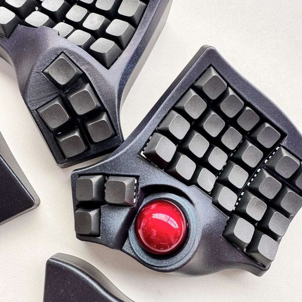 Charybdis MK2 teclado de maquinaria dividida con Trackball Kit de intercambio en caliente QMK/VIA modo de desplazamiento del ratón teclado ergonómico curvo 4X6 - imagen 4