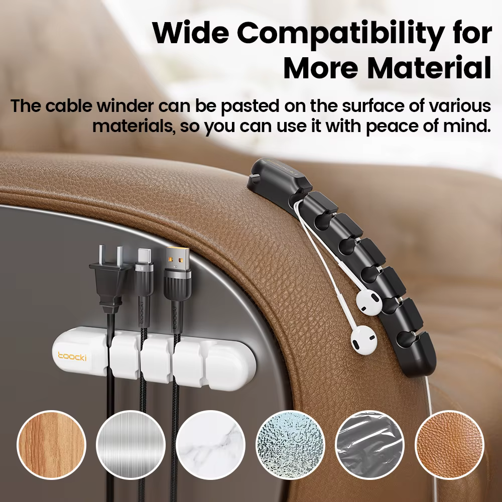 Toocki Organizador de Cables de Silicona Flexible para Escritorio - imagen 5