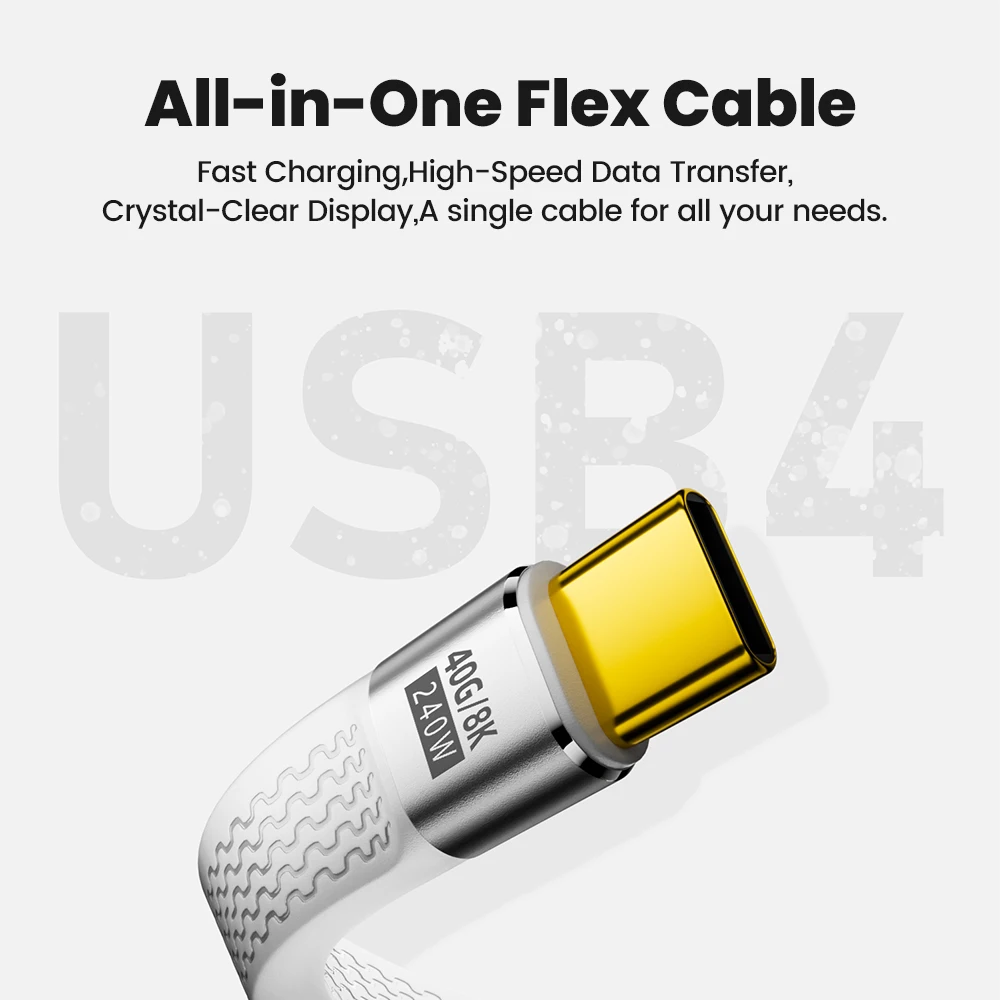 Llavero portátil de 240W, Cable corto USB4, transferencia de datos de alta velocidad tipo C a tipo C, Cable de carga rápida para iphone 15 16 Samsung - imagen 2