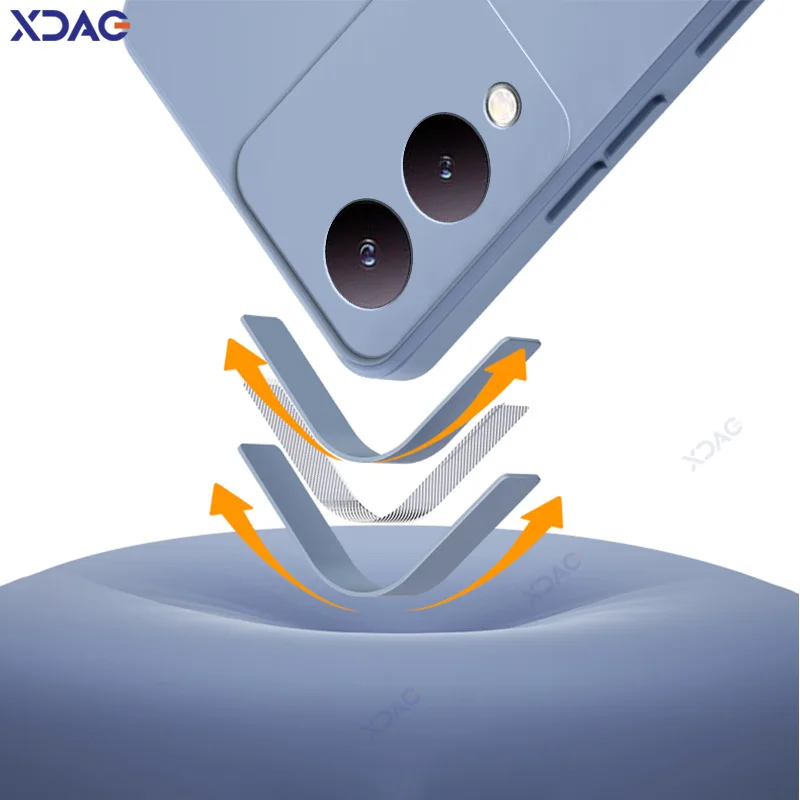 Funda de lujo de doble capa para teléfonos móviles VIVO Y28 5G protección completa de cámara VIVOY28 5G bolsa de silicona líquida cuadrada suave armadura - imagen 3