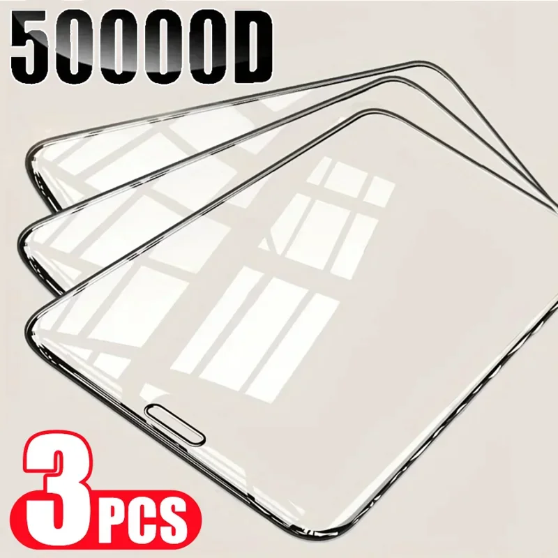 3 uds 50000D vidrio templado para iPhone 13 11 12 14 Pro Max Mini Protector de pantalla para IPhone 16 15 PRO XR X XS MAX 7 8 Plus vidrio