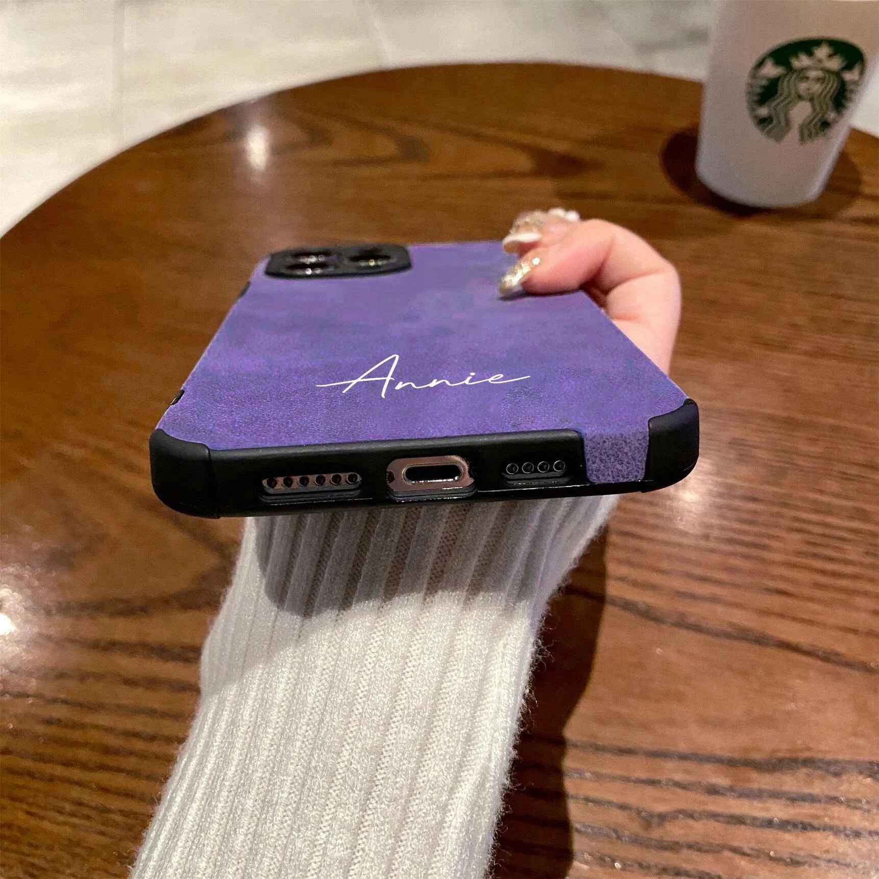 Funda de cuero de piel de lujo con nombre personalizado para iPhone 15 16 Pro Max 14 13 12, funda personalizada DIY suave a prueba de golpes 11 Pro Max - imagen 4