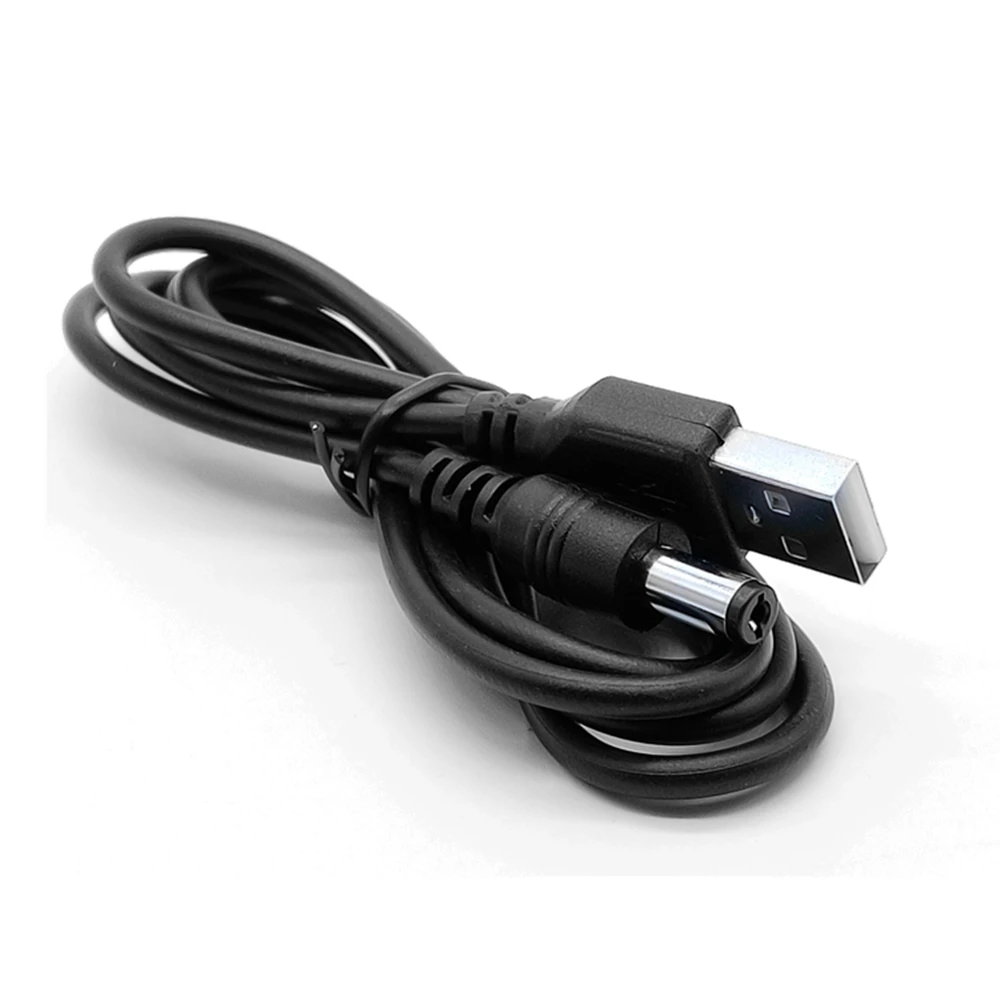 Puerto USB negro 5V 5,5*2,1mm DC barril enchufe del cable de alimentación, adecuado para pequeños dispositivos electrónicos con un cable de extensión USB de 1m - imagen 4
