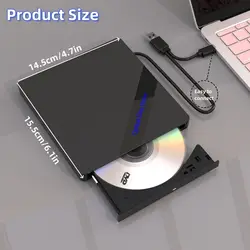 Grabadora CD/DVD Externa USB 3.0 para Portátil con Lector Tarjetas