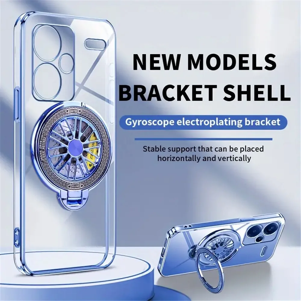 Redmi Note 14 funda con soporte magnético giroscopio de rotación de lujo para Xiaomi Redmi Note 14 13 Pro 5G 4G Note 13 Pro Plus cubierta transparente - imagen 3