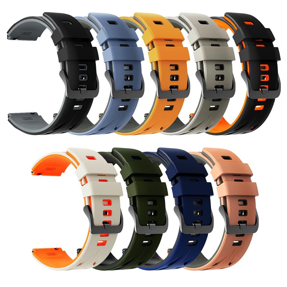 Correa deportiva de goma de 22mm para COROS PACE 4 3/APEX 4 42mm/APEX 2 Pro/APEX 46mm pulsera para Samsung Galaxy Watch3 45mm Gear S3 Band - imagen 5