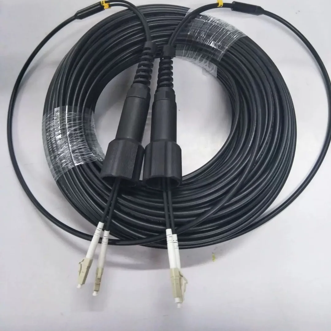 Cable de conexión de fibra óptica LC-LC 80mtr 2 núcleos al aire libre LSZH SM OM1 OM2 OM3 3mm impermeable MM blindado CPRI TPU cable FTTH FTTA puente - imagen 3