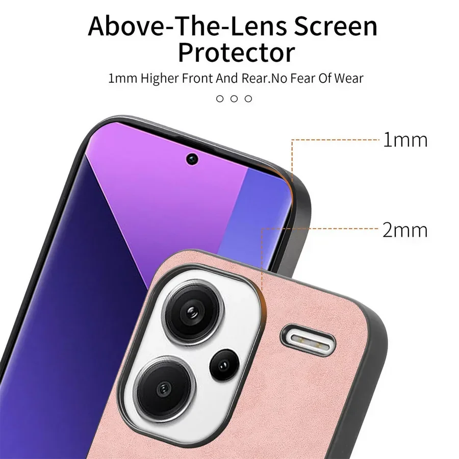 Magsafe-funda trasera magnética de cuero de lujo para Redmi Note 13 Pro Plus Note13 4G 12R 13R Pro, carcasa de carga inalámbrica - imagen 3