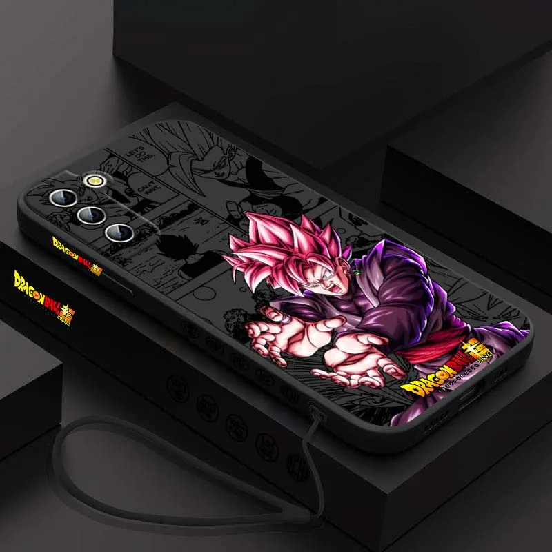 D-Dragon Ball Son Goku Manga funda para Samsung Galaxy S25 S24 S23 S22 S21 S10 FE Plus Ultra 5G funda de teléfono con cuerda izquierda líquida - imagen 3