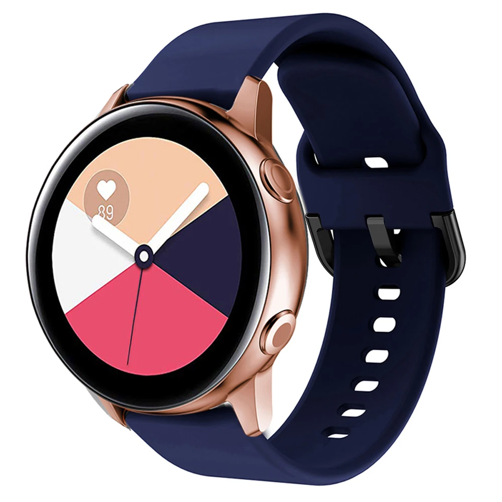 Correa de silicona de 20mm y 22mm para Samsung Galaxy Watch Active 2, 3/4/5 Pro, 45mm, 40mm, 44mm, pulsera S3, correa de reloj Galaxy Watch 6 - imagen 4