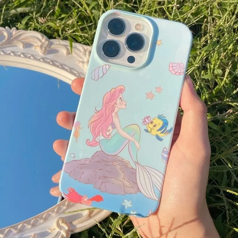 The mermaid princess looked up Phone Case For iPhone 16 15 14 13 12 11 Pro Max 7 8 Plus XR XS Max Lovely Anti Fall Kawaii Cover